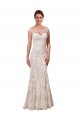 Achat Blanc Fourreau Bateau Illusion Dentelle Robes de mariée