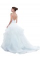 Achat Blanc Princesse Bretelles spaghetti Tulle Plage Robes de mariée