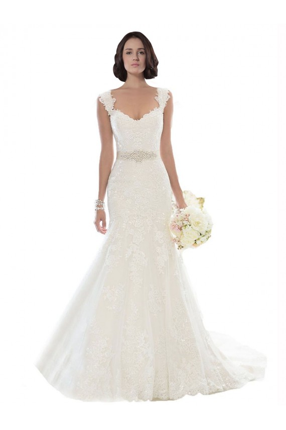 Achat Blanc Sirène Épaule Dénudée Dentelle Plage Robes de mariée