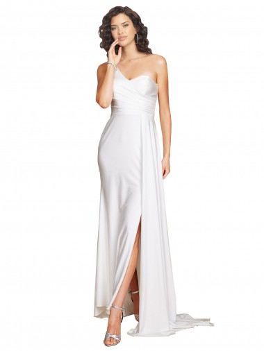 Achat Blanc Trapèze Satiné Soyeux Robes de mariée