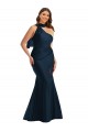 Achat Bleu marine foncé Sirène Licou Satiné Soyeux Longue Formelles Robes demoiselle d'honneur / Robes de soirée / Robes de bal