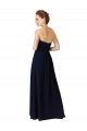 Achat Bleu marine foncé Trapèze Mousseline Longue Asymétrique Robes demoiselle d'honneur