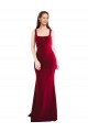 Achat Bordeaux 10 Sirène Col Carré Crêpe Stretch Longue Formelles Robes demoiselle d'honneur / Robes de soirée / Robes de bal