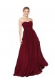 Achat Bordeaux Trapèze Sans bretelle Mousseline Longue Formelles Robes demoiselle d'honneur / Robes de soirée / Robes de bal