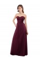 Achat Bordeaux Trapèze Sans bretelle Tulle Longue Robes demoiselle d'honneur