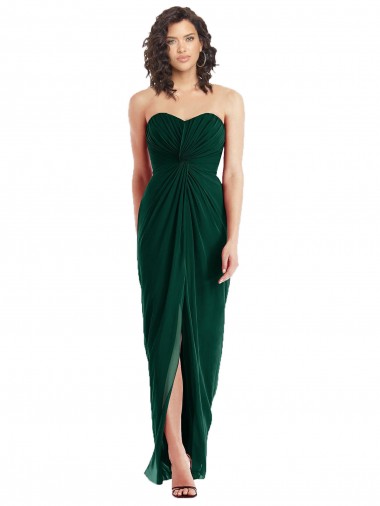 Achat Evergreen Trapèze Sans bretelle Mousseline Longue Robes demoiselle d'honneur