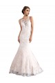Achat Ivoire & Champagne Sirène Illusion Traîne cathédrale Tulle Dentelle Robes de mariée