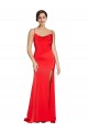 Achat Rouge Fourreau Sans bretelle Satiné Stretch Longue Formelles Robes demoiselle d'honneur / Robes de soirée / Robes de bal