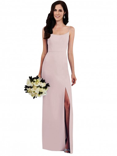 Achat Trompette Bretelles spaghetti Crêpe Stretch Longue Formelles Robes demoiselle d'honneur / Robes de soirée / Robes de bal