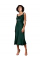 Achat Vert Chasseur Fourreau midi Satiné Stretch Courte Robes demoiselle d'honneur / Robes de soirée / Robes de cocktail
